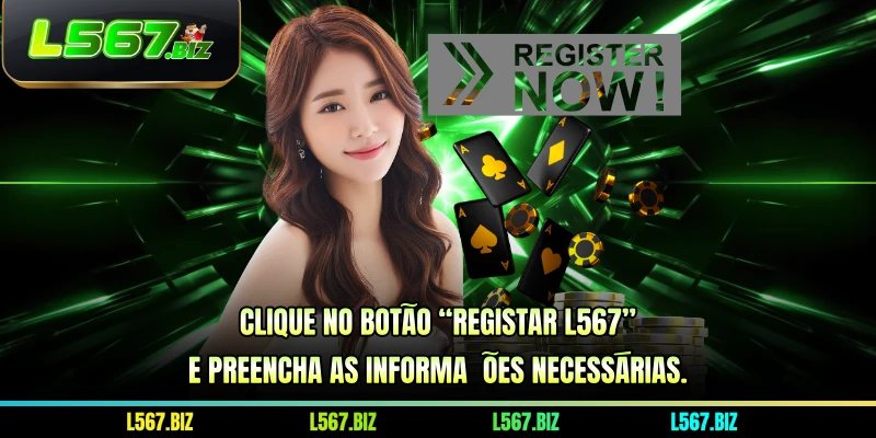 Clique no botão “Registar L567” e preencha as informações necessárias
