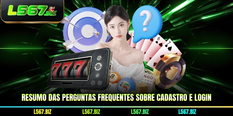 Resumo das perguntas frequentes sobre cadastro e login